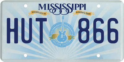 MS license plate HUT866