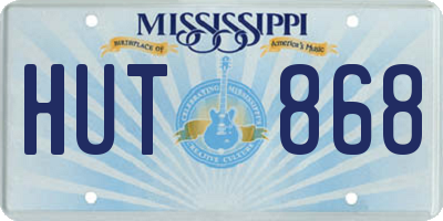 MS license plate HUT868