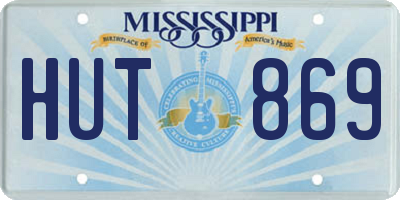 MS license plate HUT869