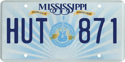 MS license plate HUT871