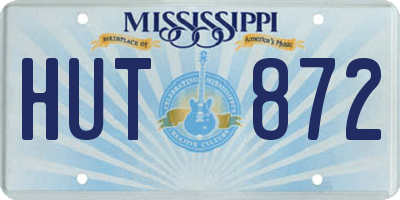 MS license plate HUT872
