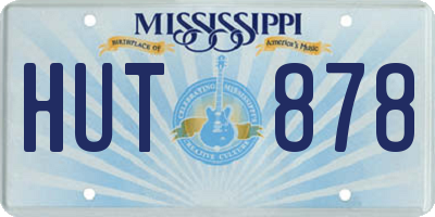 MS license plate HUT878