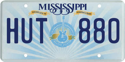 MS license plate HUT880