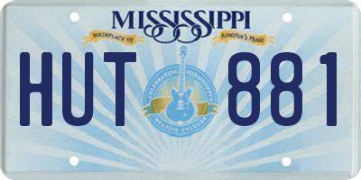 MS license plate HUT881
