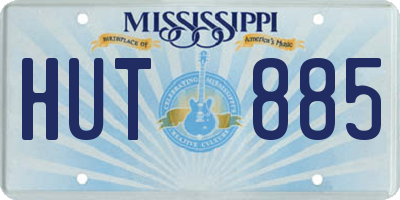MS license plate HUT885