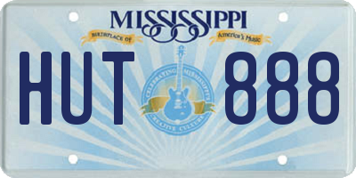 MS license plate HUT888