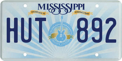 MS license plate HUT892