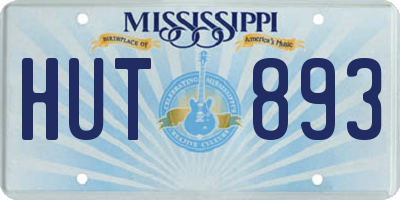 MS license plate HUT893