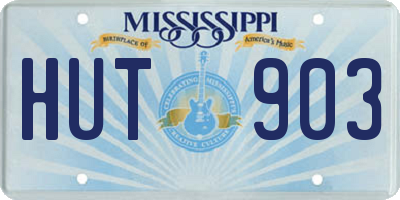 MS license plate HUT903