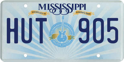 MS license plate HUT905