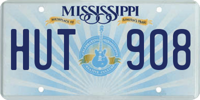 MS license plate HUT908