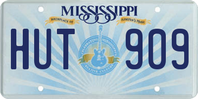 MS license plate HUT909