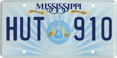MS license plate HUT910
