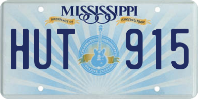 MS license plate HUT915