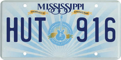 MS license plate HUT916