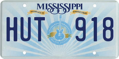 MS license plate HUT918