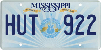 MS license plate HUT922