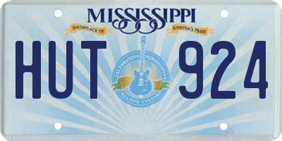MS license plate HUT924