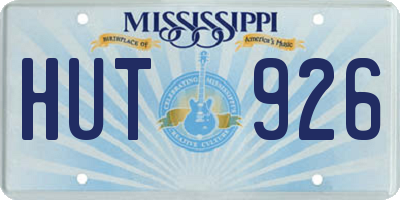 MS license plate HUT926