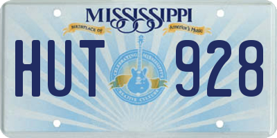 MS license plate HUT928