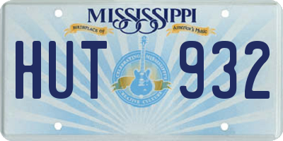 MS license plate HUT932