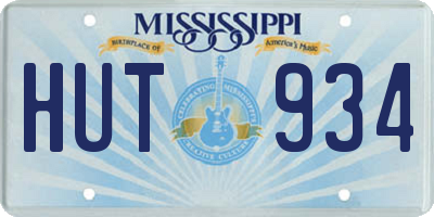 MS license plate HUT934