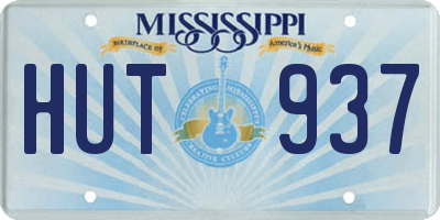 MS license plate HUT937