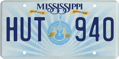 MS license plate HUT940