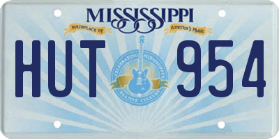 MS license plate HUT954