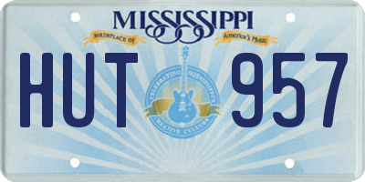 MS license plate HUT957