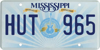 MS license plate HUT965