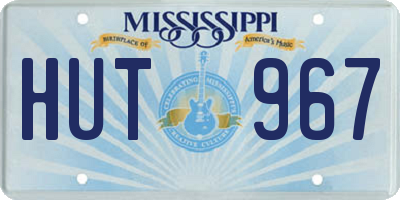 MS license plate HUT967