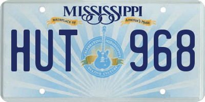 MS license plate HUT968