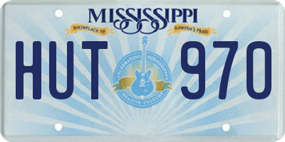 MS license plate HUT970