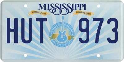 MS license plate HUT973