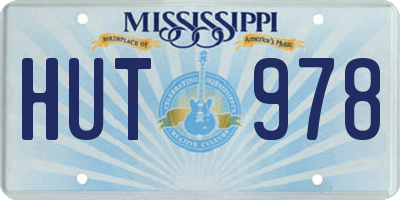 MS license plate HUT978