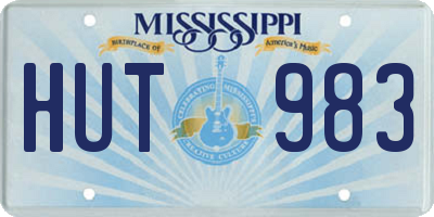 MS license plate HUT983