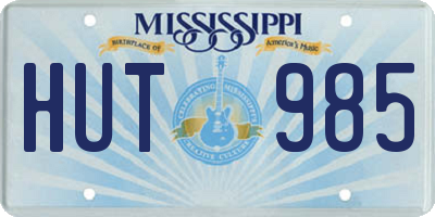 MS license plate HUT985