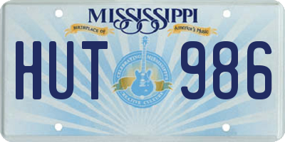 MS license plate HUT986