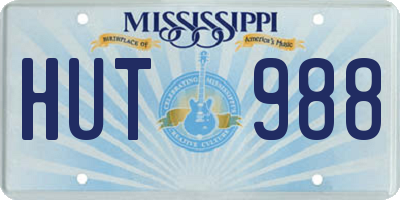 MS license plate HUT988