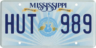 MS license plate HUT989