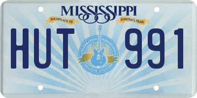 MS license plate HUT991