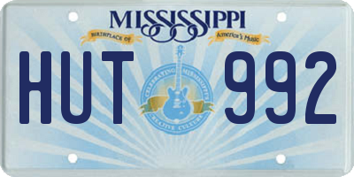 MS license plate HUT992