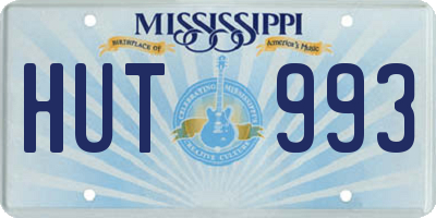 MS license plate HUT993