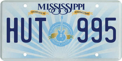 MS license plate HUT995
