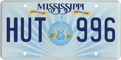 MS license plate HUT996