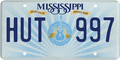 MS license plate HUT997