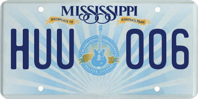 MS license plate HUU006