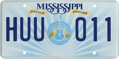 MS license plate HUU011
