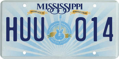 MS license plate HUU014